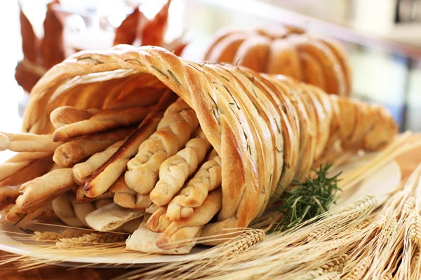 Now fill it with whatever you want! I filled it with handmade bread sticks made from the left-over dough.